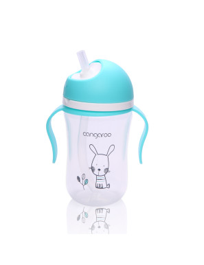 Чаша със силиконова сламка 300ML Bunny C0587 син