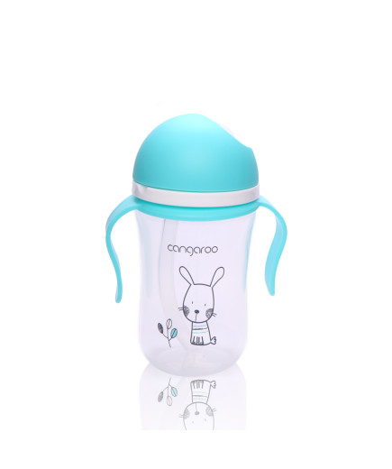 Чаша със силиконова сламка 300ML Bunny C0587 син