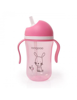 Чаша със силиконова сламка 300ML Bunny C0587 розов