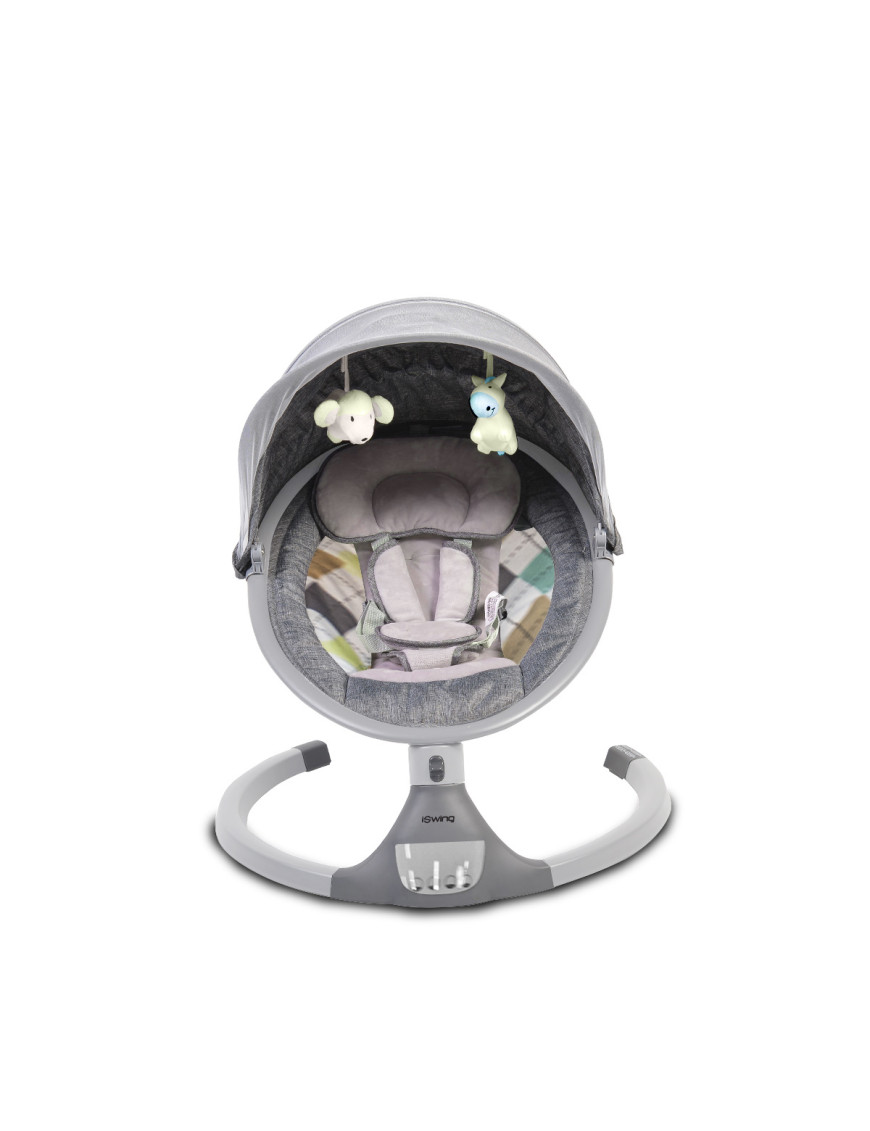 Електрическа люлка iSwing светлосив