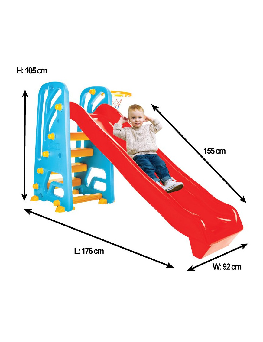 Пързалка с баскетболен кош 06142 червен