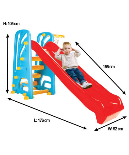 Пързалка с баскетболен кош 06142 червен