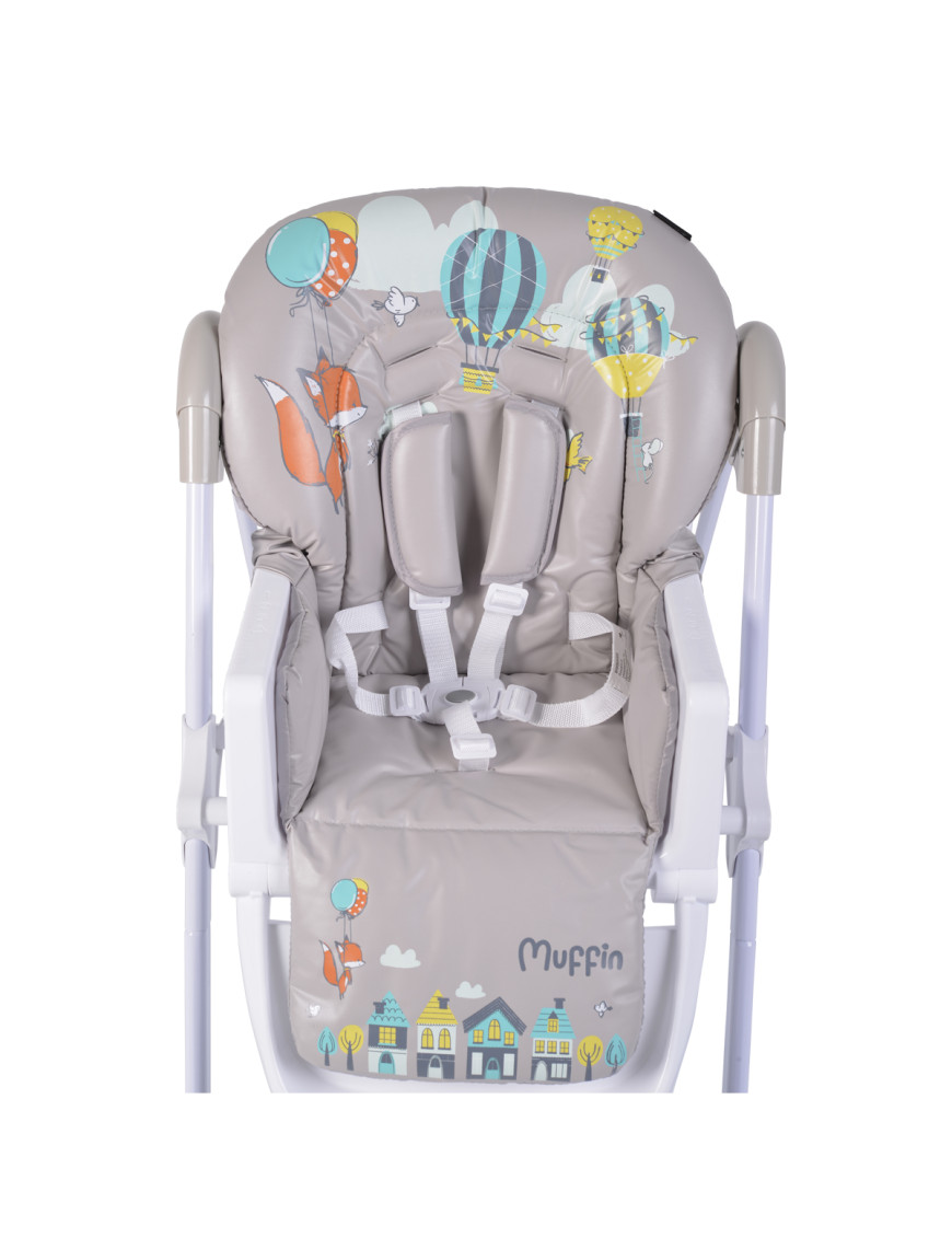 Детски стол за хранене Muffin сив