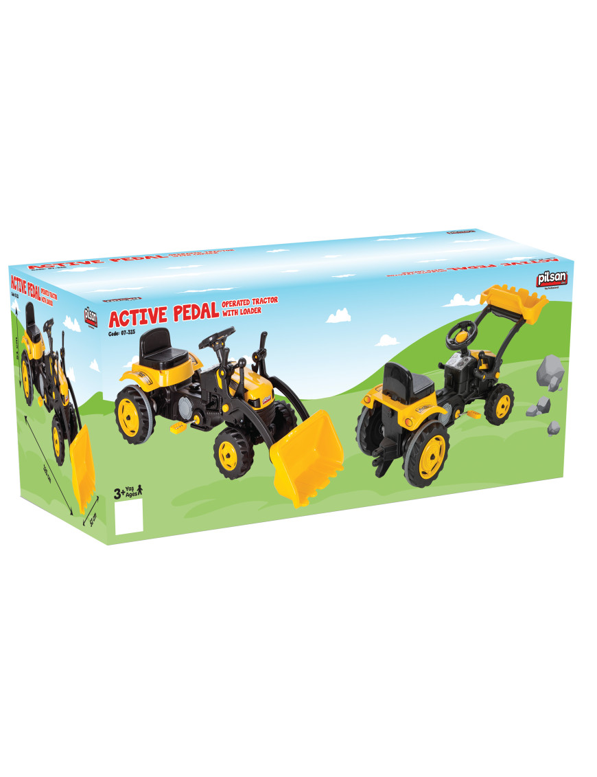 Трактор Active с гребло 07315 жълт