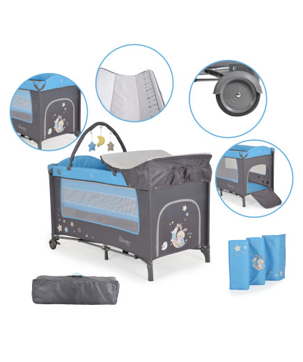 Детска кошара Sleepy син