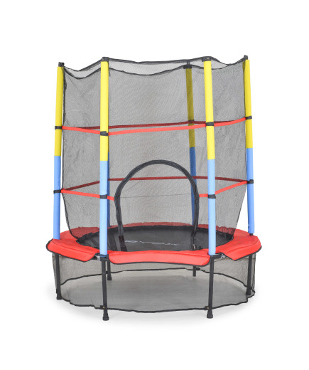 Батут 140cm (4.5ft) с вътрешна мрежа червен HOP