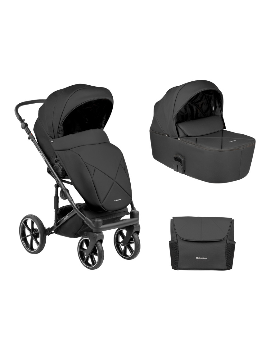 Комбинирана количка 2в1 с твърд кош Amani Black