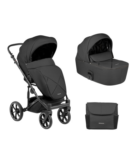 Комбинирана количка 2в1 с твърд кош Amani Black