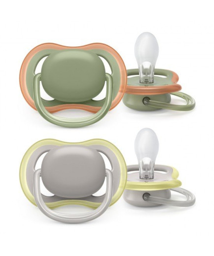 2 бр. ортодонтични залъгалки Philips AVENT SCF085/20 Ultra Air 6-18м с кутия за стерилизиране