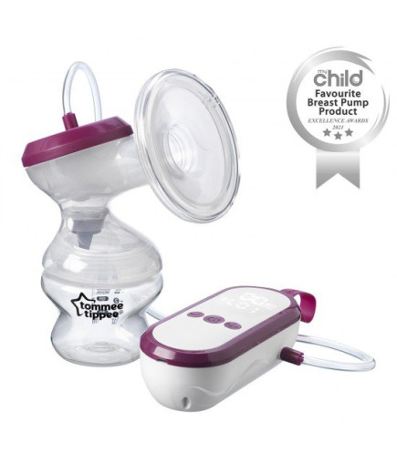 Електрическа помпа за изцеждане на кърма Tommee Tippee Made For Me в комплект с бебешко шише Closer to Nature от 150 мл и с бибе