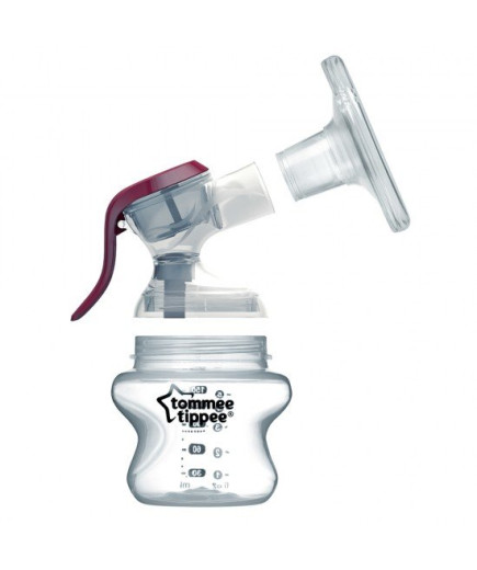 Tommee Tippee Ръчна помпа за изцеждане на кърма Made For Me в комплект с бебешко шише Closer to Nature от 150 мл и с биберон slo