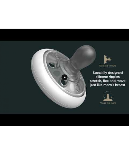 Комплект от 2 броя светещи в тъмното ортодонтични залъгалки Tommee Tippee Breast-Like със силиконов биберон, 6-18м