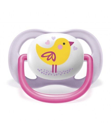 2 бр. ортодонтични залъгалки Philips AVENT SCF080/06 Ultra Air Animals 0-6м с декорация Пингвин и Птица в кутия за стерилизиране