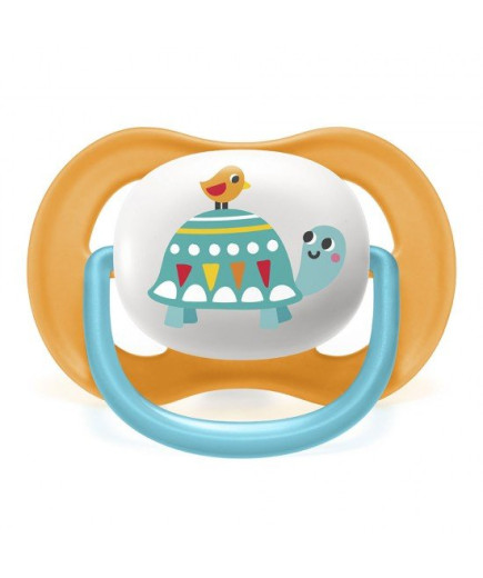 2 бр. ортодонтични залъгалки Philips AVENT SCF080/07 Ultra Air Animals 6-18м с декорация Пингвин и Костенурка в кутия за стерили