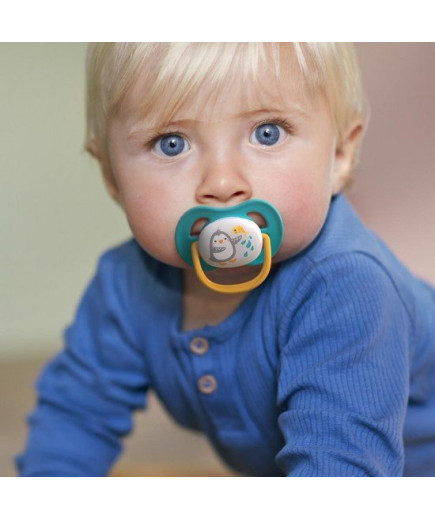2 бр. ортодонтични залъгалки Philips AVENT SCF080/07 Ultra Air Animals 6-18м с декорация Пингвин и Костенурка в кутия за стерили