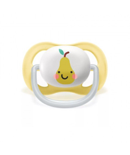 2 бр. ортодонтични залъгалки Philips AVENT SCF080/17 Ultra Air Happy 0-6м с декорация Ябълка и Круша в кутия за стерилизиране
