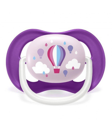 2 бр. ортодонтични залъгалки Ultra Air Happy 6-18м с декорация Надпис и Балон в кутия за стерилизиране