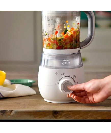 Комбиниран уред за приготвяне на пара на здравословна бебешка храна и блендер 4-в-1 Philips Avent SCF885/01