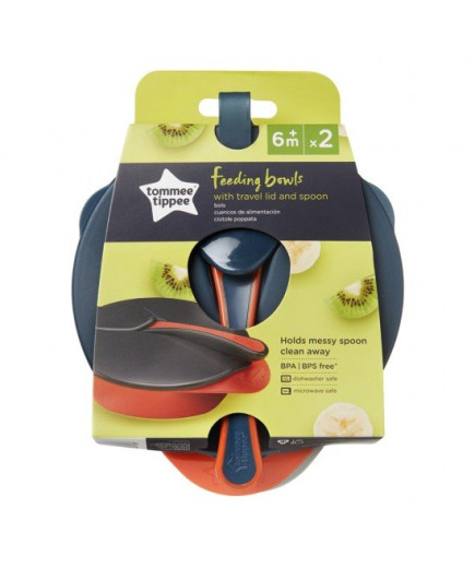 Tommee Tippee Купи за храна с капак и лъжица 6м+ (2 бр./оп.) 44671851