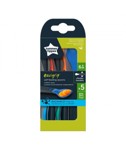 Комплект от 5 броя лъжички за самостоятелно хранене от бебето Tommee Tippee, 6м+