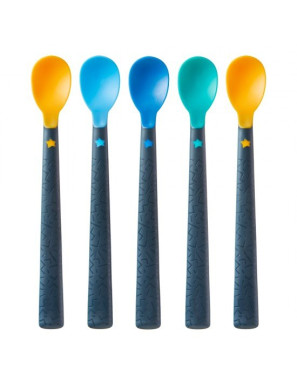 Комплект от 5 броя бебешки лъжички за захранване с мек...