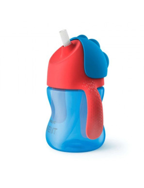 Philips AVENT Чаша със сламка 200 мл, с дръжки, 9м+, СИНЯ...