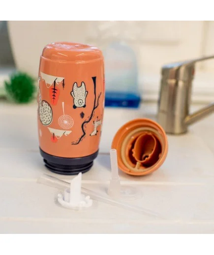 Неразливаща се термочаша със сламка SuperStar Insulated Straw Cup, с антибактериално покритие Bacshield, 266 мл, 12м+, розова