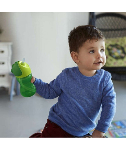 Philips AVENT Чаша със сламка 300 мл, 12м+, ЗЕЛЕНА SCF798/01