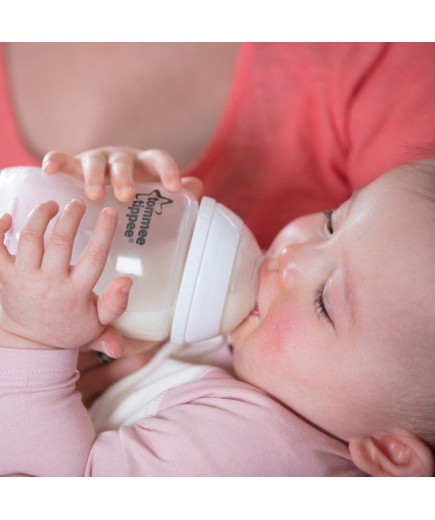 Самостерилизиращо се стъклено шише за хранене Natural Start с биберон с бавен поток (подходящ и за новородено), 150мл