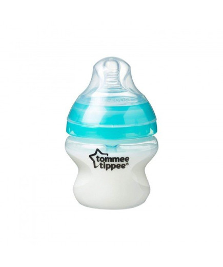 Самостерилизиращо се шише за хранене Tommee Tippee Advanced Anti-Colic+, 150 мл, 0м+, с иновативна система за намаляване на коли