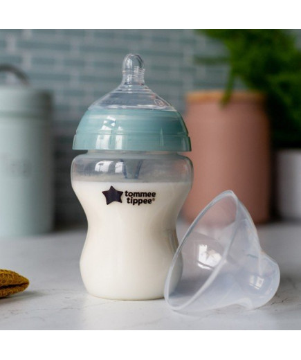Самостерилизиращо се бебешко шише за хранене Tommee Tippee Advanced Anti-Colic+, 260 мл, 0м+, с иновативна система за намаляване