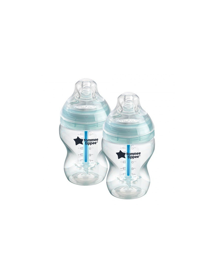 Комплект от 2 броя шишета за хранене Tommee Tippee Advanced Anti-Colic 0м+, 260 мл