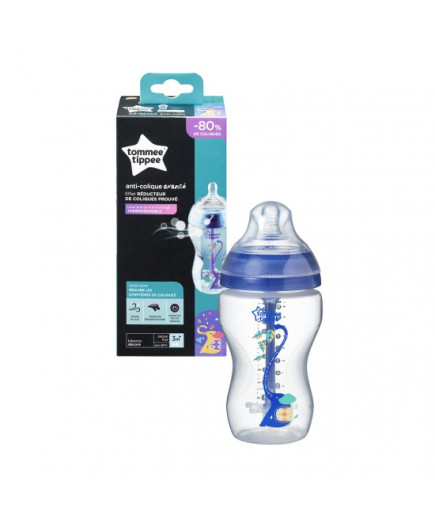 Tommee Tippee Шише за хранене Advanced Anti-Colic 3м+, 340 мл, Синьо с декорация 42257875