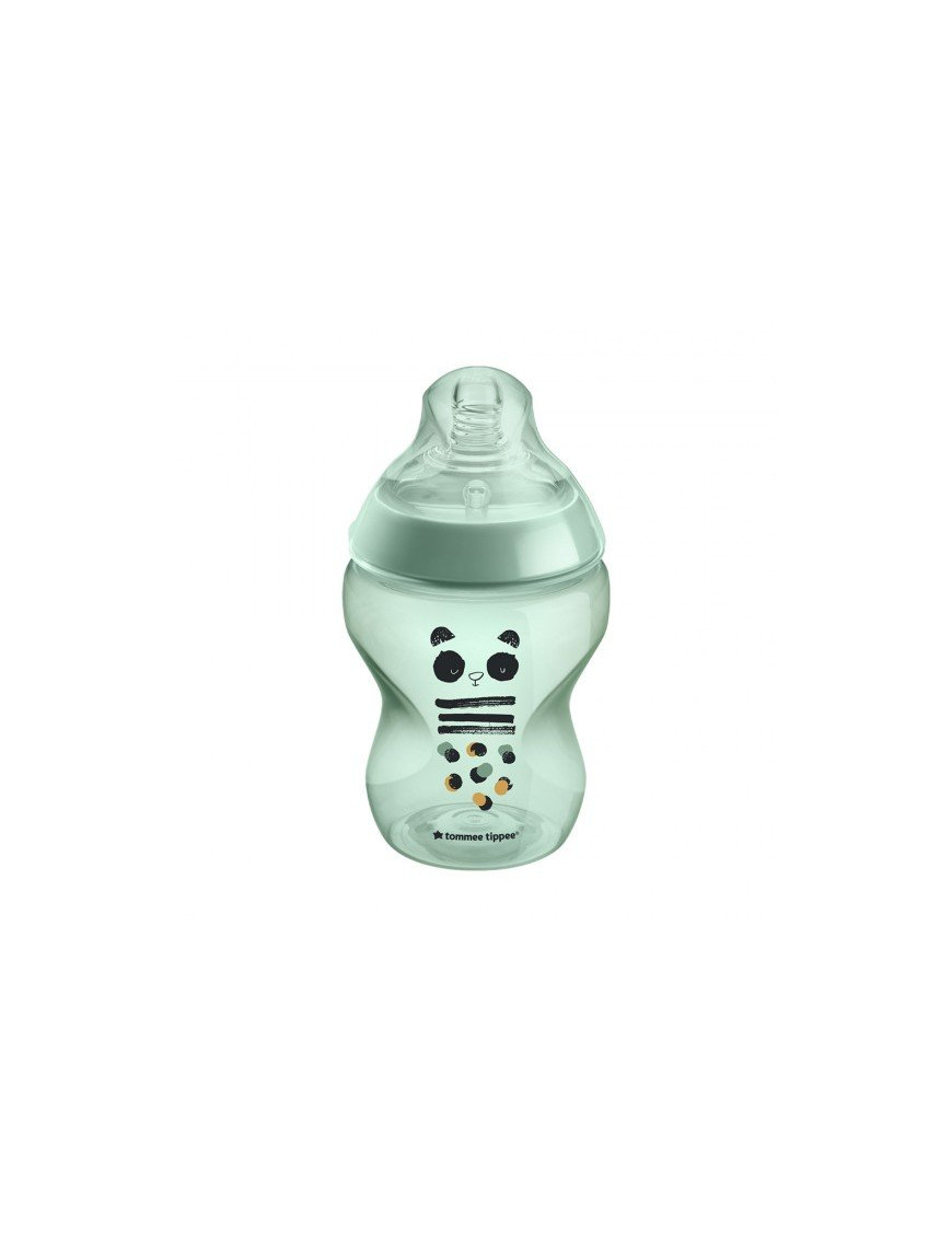 Tommee Tippee Шише за хранене Easi-Vent 0м+, 260 мл, с декорация ПАНДА