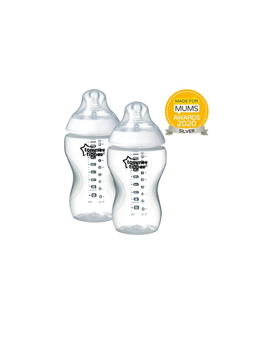 Tommee Tippee Комплект 2 броя Шише за хранене Easi-Vent 3м+, 340 мл