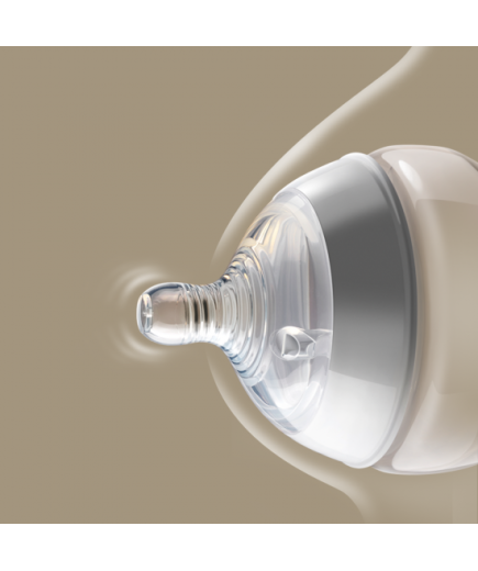 Комплект от 2 броя Биберони Tommee Tippee Natural Start FAST FLOW (бърз поток), 3 капки, подходящи за бебета на възраст 6+ месец