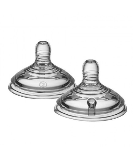 Комплект от 2 броя Биберони Tommee Tippee Natural Start MEDIUM FLOW (среден поток), 2 капки, подходящи за бебета на възраст 3+ м