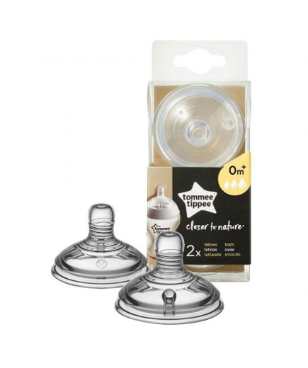 Комплект от 2 броя Биберони Tommee Tippee Natural Start VARIFLOW, с променлив поток, подходящи за бебета на възраст 0+ месеца
