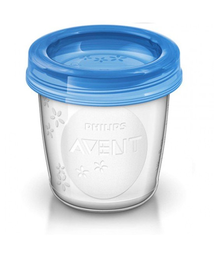 Philips AVENT Контейнери за съхранение на кърма или бебешка храна 180 мл, 5 бр./оп. SCF619/05