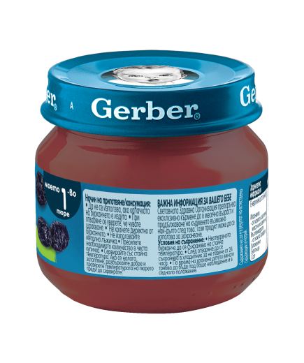 Gerber Храна за бебета, Пюре от сливи, моето 1-во пюре, 80g, бурканче