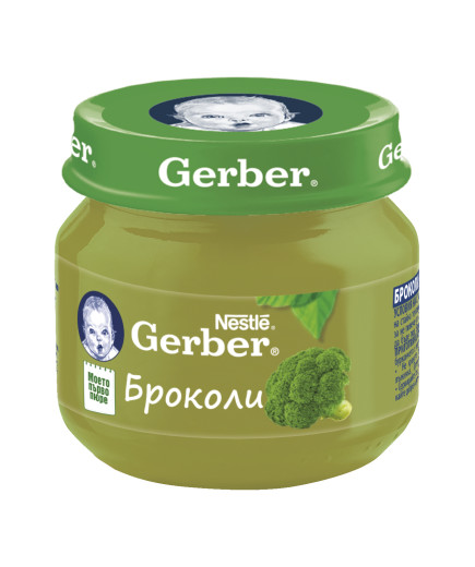 Gerber Храна за бебета, Пюре от броколи, моето 1-во пюре, 80g, бурканче