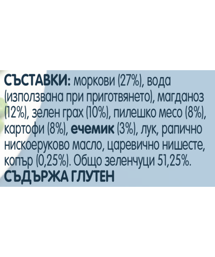 Gerber Храна за бебета, Пюре Фрикасе с пилешко, от 12-ия месец, 250g, бурканче