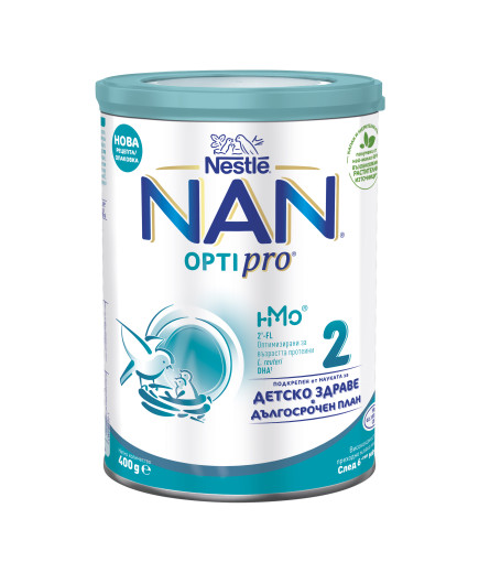 Nestlé NAN OPTIPRO 2 HM-O, 6+ месеца, Обогатено преходно мляко на прах, 400 гр