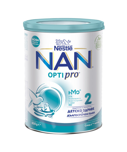 Nestlé NAN OPTIPRO 2 HM-O, 6+ месца, Обогатено преходно мляко на прах, 800 гр
