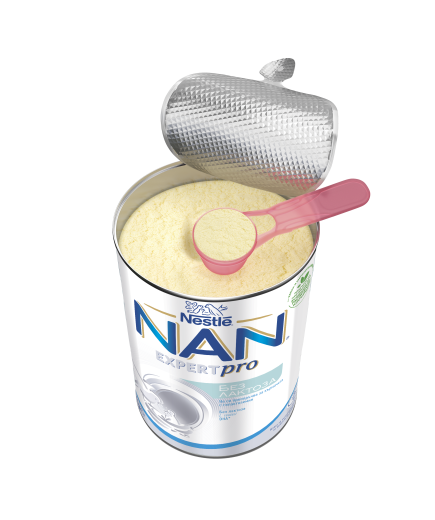 Nestlé® NAN® Без Лактоза, от момента на раждането, Висококачествено обогатено мляко на прах за кърмачета, 400g, метална кутия