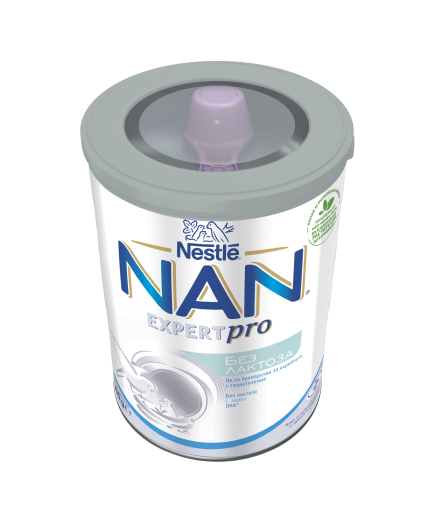 Nestlé® NAN® Без Лактоза, от момента на раждането, Висококачествено обогатено мляко на прах за кърмачета, 400g, метална кутия