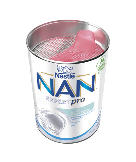 Nestlé® NAN® Без Лактоза, от момента на раждането, Висококачествено обогатено мляко на прах за кърмачета, 400g, метална кутия