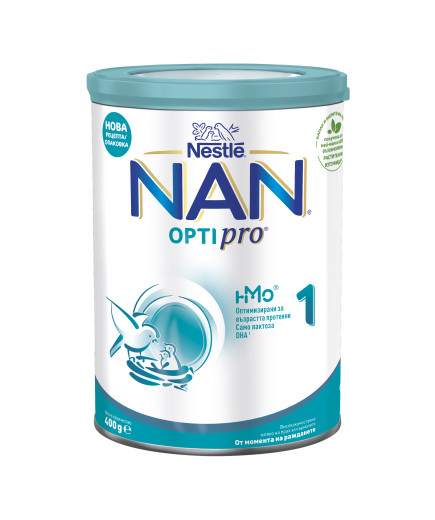 Nestlé NAN OPTIPRO 1 HM-O, От раждането, Обогатено мляко за кърмачета на прах, кутия, 400 гр