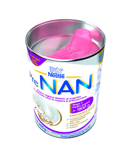 Nestlé® PreNAN® Етап 2, за новородени над 1 800g, Диетична хранна за специални медицински цели,400g , метална кутия