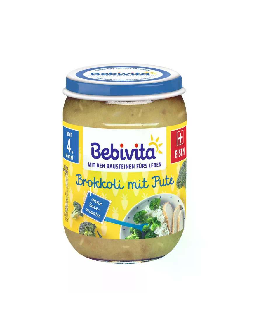 BEBIVITA Броколи, пуешко 1730, пюре, 190гр.